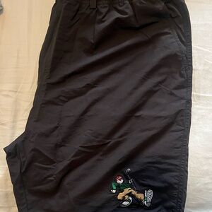 Malbon Black Embroidered Golf Pants